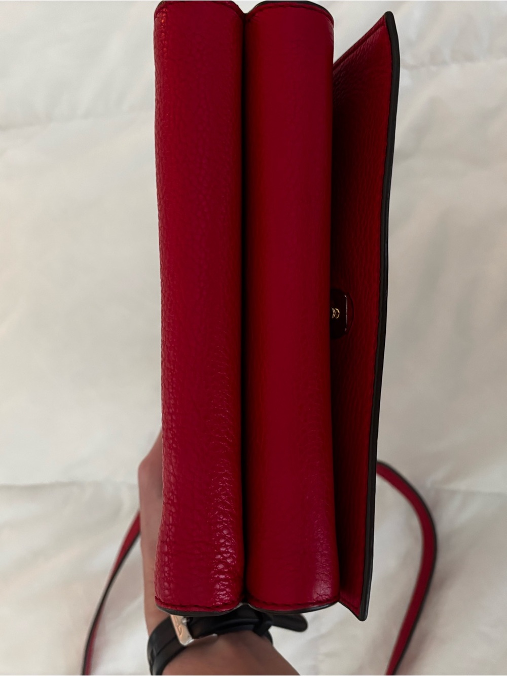 Tory Burch Red Leather Logo Crossbody with Gold-Tone Hardware - Picture 5 of 12